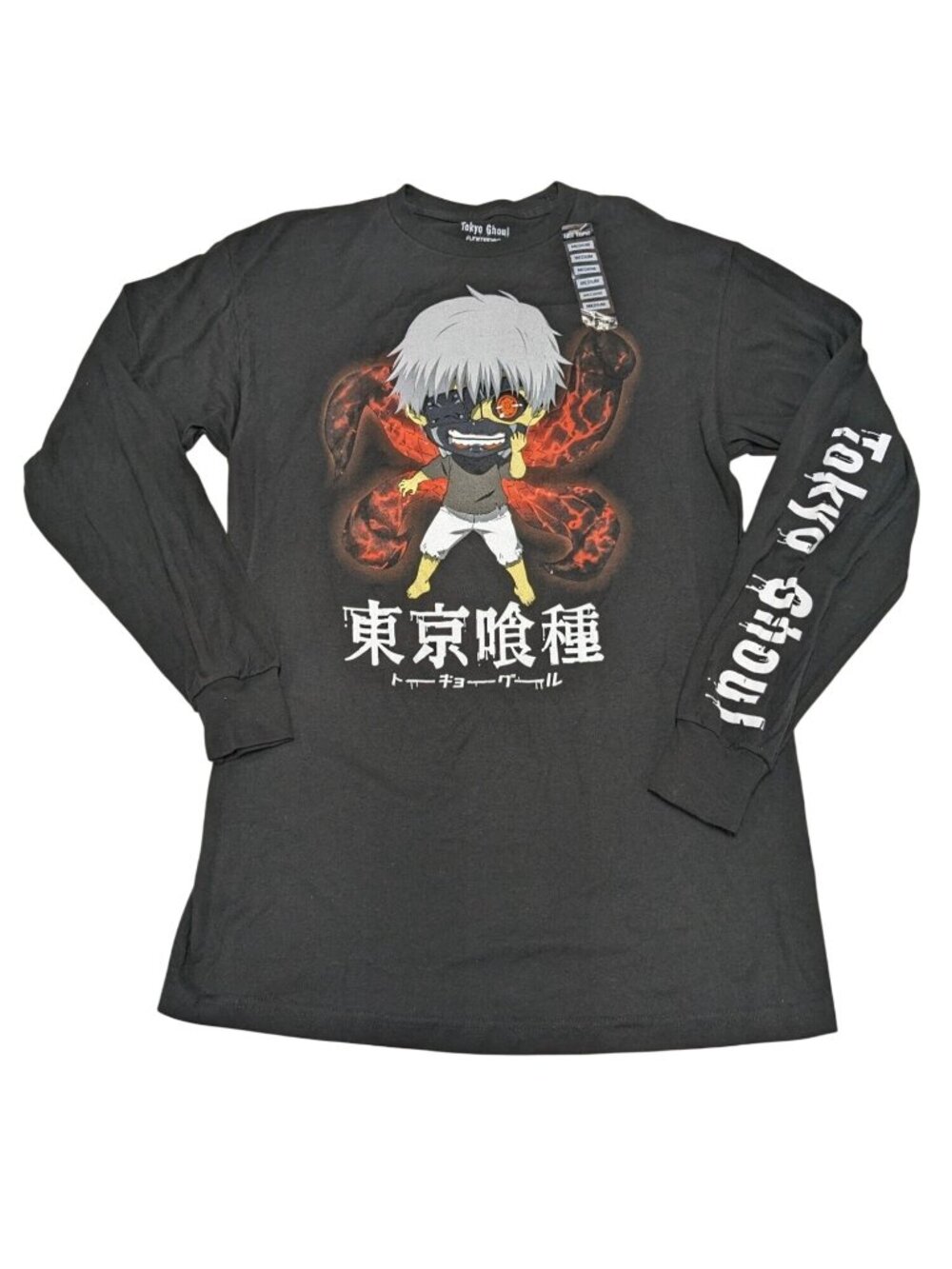 Tokyo Ghoul Long Sleeve Graphic T Shirt Kaneki Chibi Anime Streetwear Y2K Medium